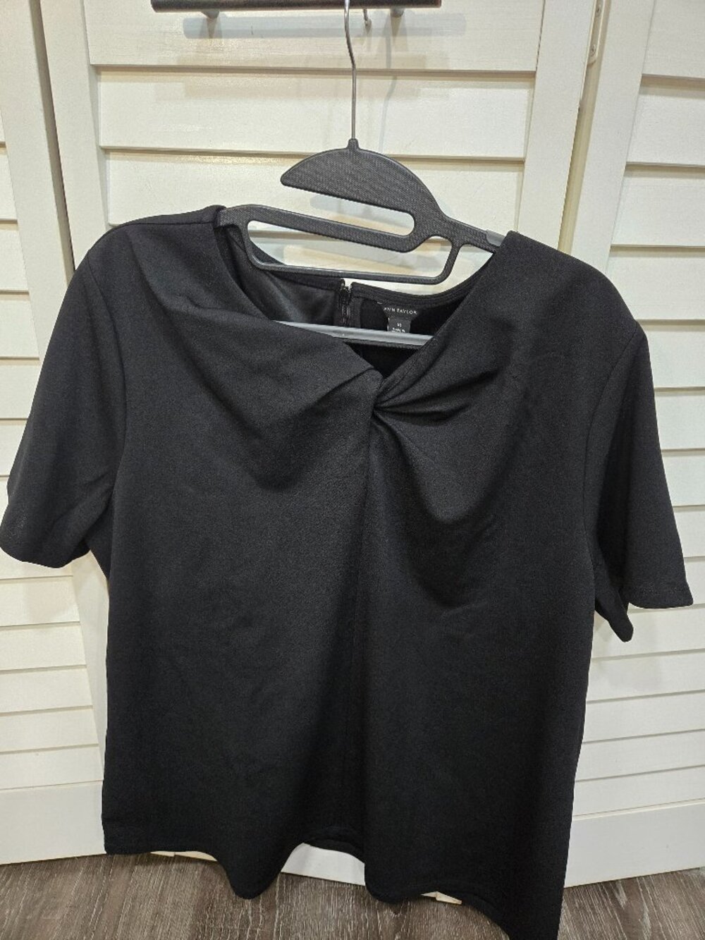 Black Ann Taylor Poly Blouse, XL, like new